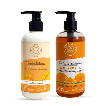 Calming Calendula Combo – Body Lotion & Oil Shower Gel Set