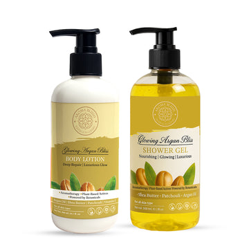 Glowing Argan Bliss Combo – Body Lotion & Shower Gel Set