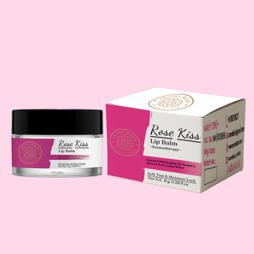 AROMABLUSH Rosé Kiss Lip Balm – Enriched with Rose hip oil , beet root extract ,Shea Butter & Vitamin E