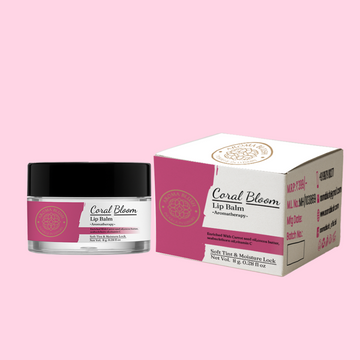 AROMABLUSH Coral Bloom Lip Balm – Enriched with Carrot Seed Oil, Cocoa Butter, Sea Buckthorn Oil & Vitamin C