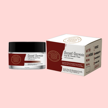 AROMABLUSH Sunset Sangria Lip & Cheek Tint – Enriched with Pomegranate Extract, Almond Oil & Cocoa Butter