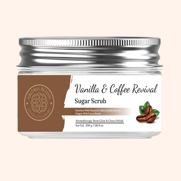 AROMABLUSH Coffee & Vanilla Revival Scrub | Enriched with Roasted Coffee, Vanilla Extract, Ginger Oil & Cocoa Butter