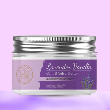 Aromablush Lavender Vanilla Calm Butter :  Deeply Nourishing Body Butter,Lavender & vanilla soothing care.