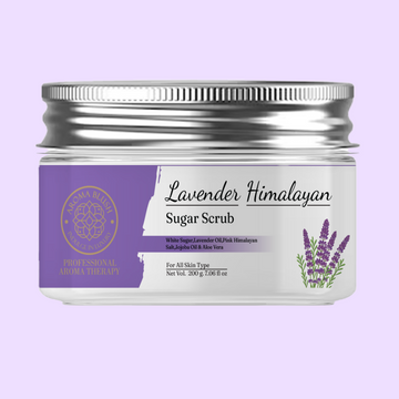 AROMABLUSH Lavender Himalayan Sugar Scrub | Enriched with Lavender Extract, Pink Himalayan Salt, Lavender Oil & Jojoba Oil