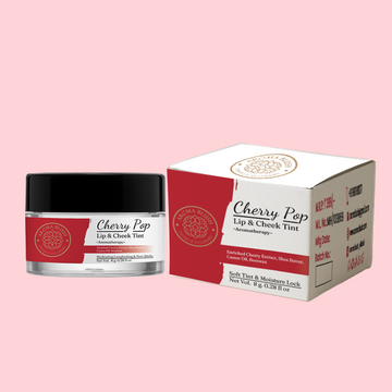 AROMABLUSH Cherry Pop Lip & Cheek Tint – Enriched with Cherry Extract, Shea Butter, Castor Oil & Beeswax